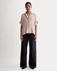 The Boxy Shirt in Washable Silk | Burnt Sugar