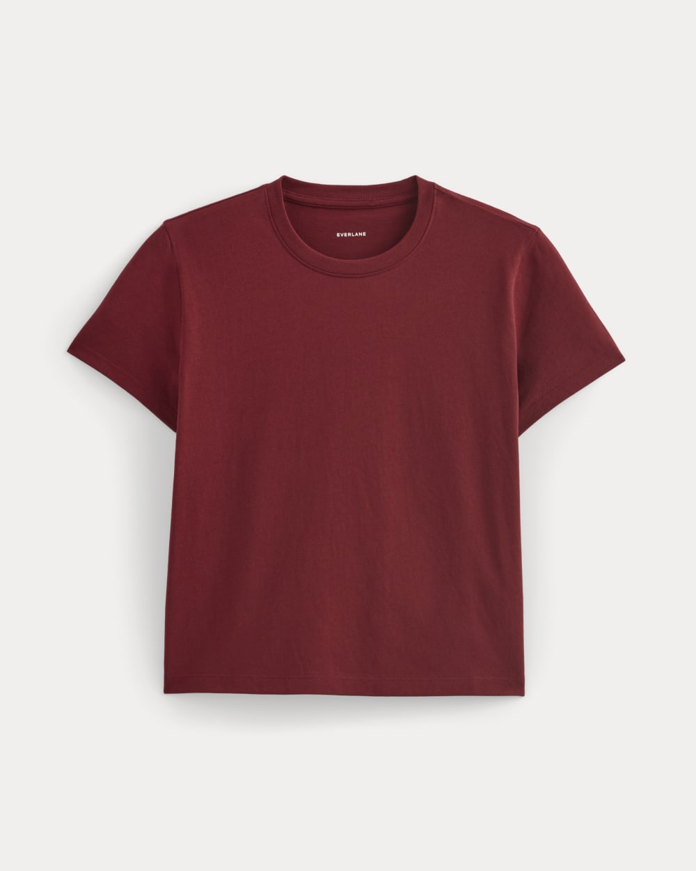 The Box-Cut Tee in Essential Cotton | Merlot | No Pocket