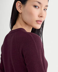 Slim-Fit Crew in Cozy Waffle | Heathered Port Royale