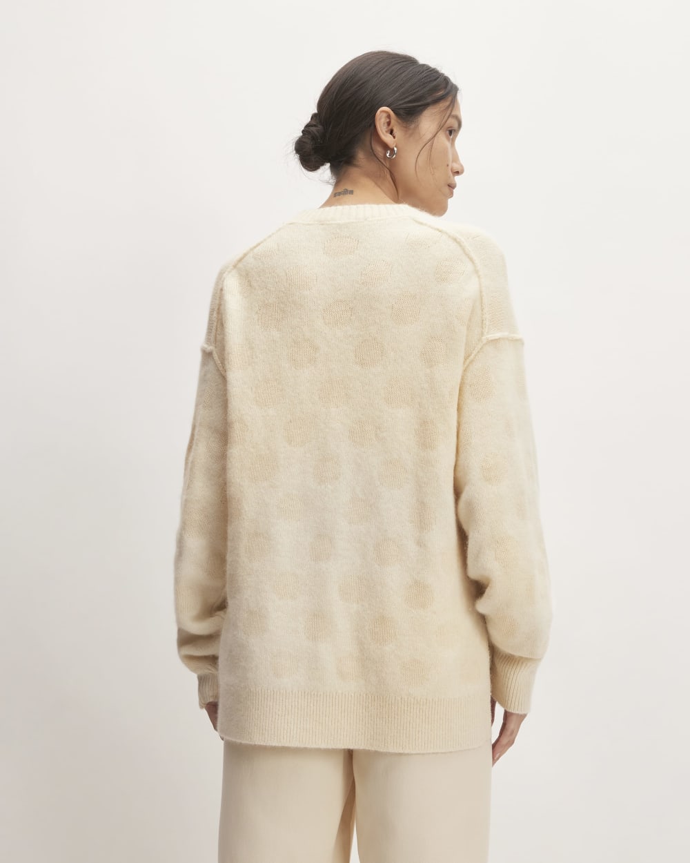 The Alpaca Polka Dot Oversized Crew | Snow / Canvas Polka Dot