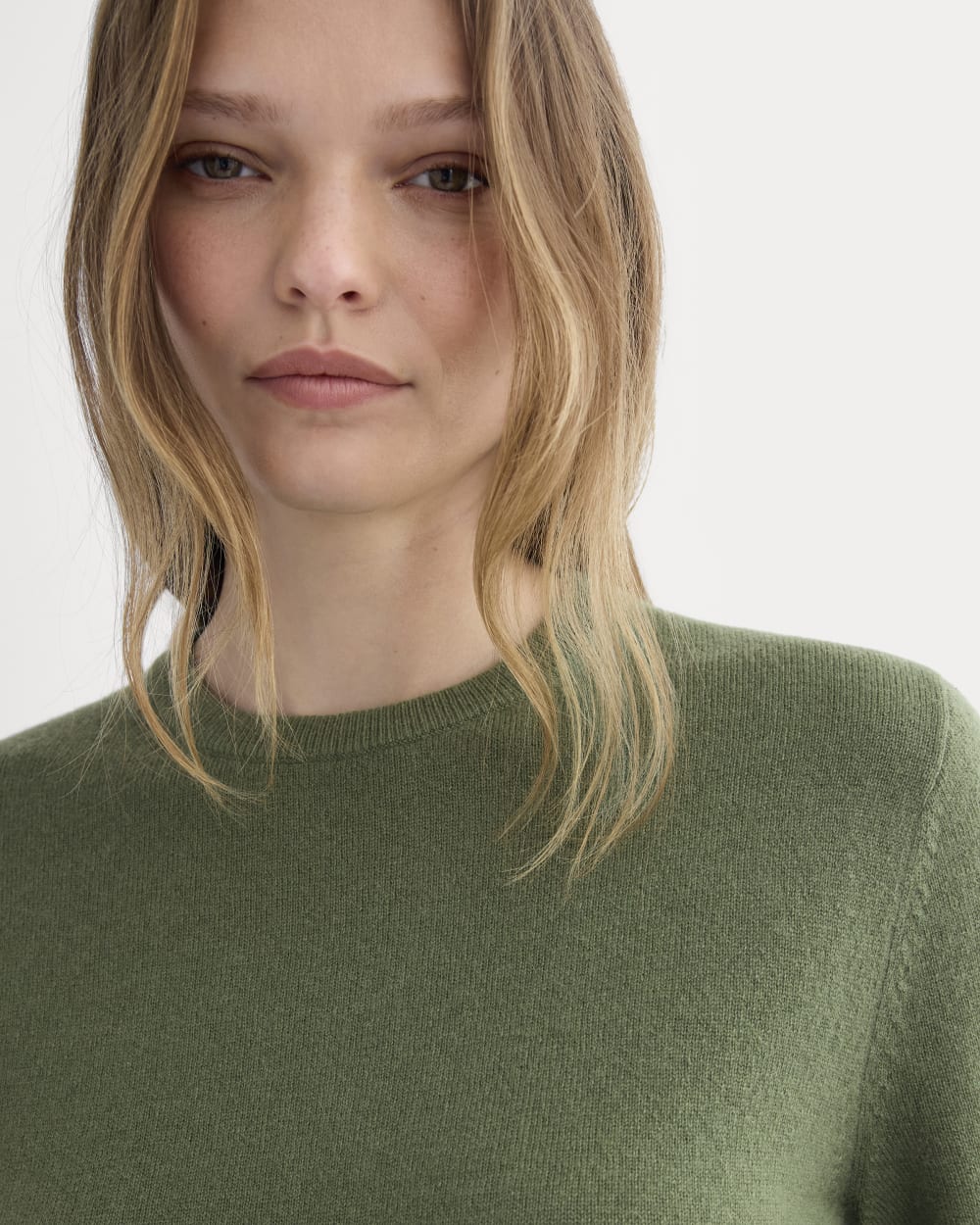 Cashmere Slim Crew Sweater | Forest Green