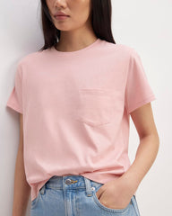 The Box-Cut Tee in Essential Cotton | Rose Pink | Pocket