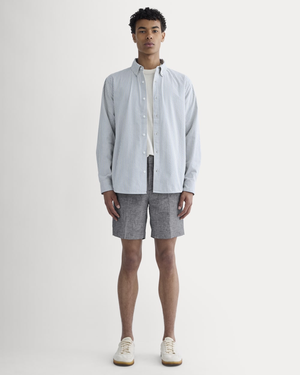 The 7 Linen Trouser Short | Navy Chambray