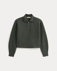 Luxe Fleece Zip Polo | Washed Black