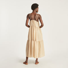 The Billow Tiered Maxi Dress | Orange Plaid