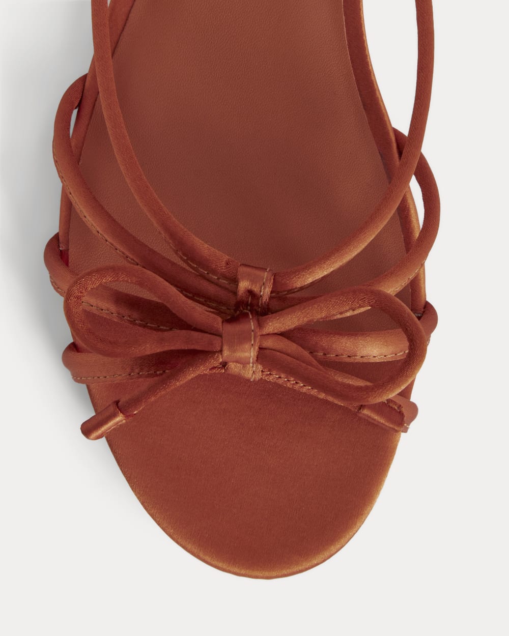 The Bow Sandal | Deep Amber Satin