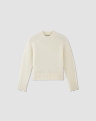 The Alpaca Cropped Crewneck Sweater | Snow