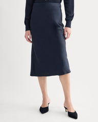Slip Skirt in Silk Charmeuse | Navy