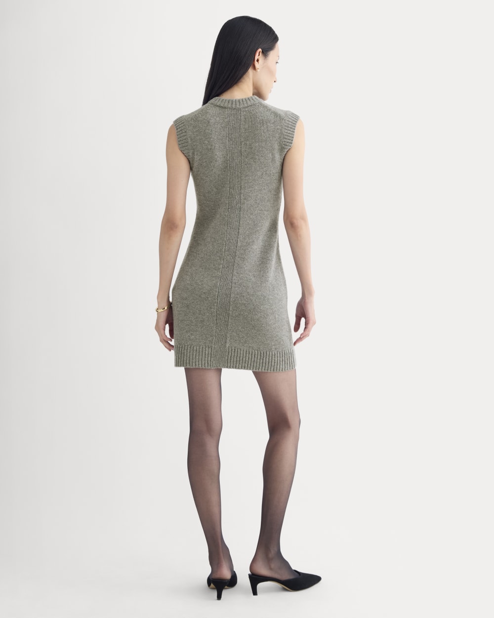 Sweater Mini Dress in Luxe Merino | Heathered Mid-Grey