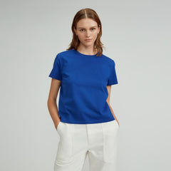 The Box-Cut Tee in Essential Cotton | Mazarine Blue | No Pocket