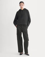 Cropped Luxe Fleece Hoodie | Black