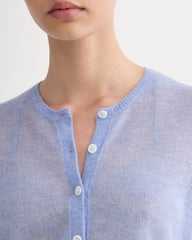 The Air Alpaca™ Short-Sleeve Cardigan | Soft Blue