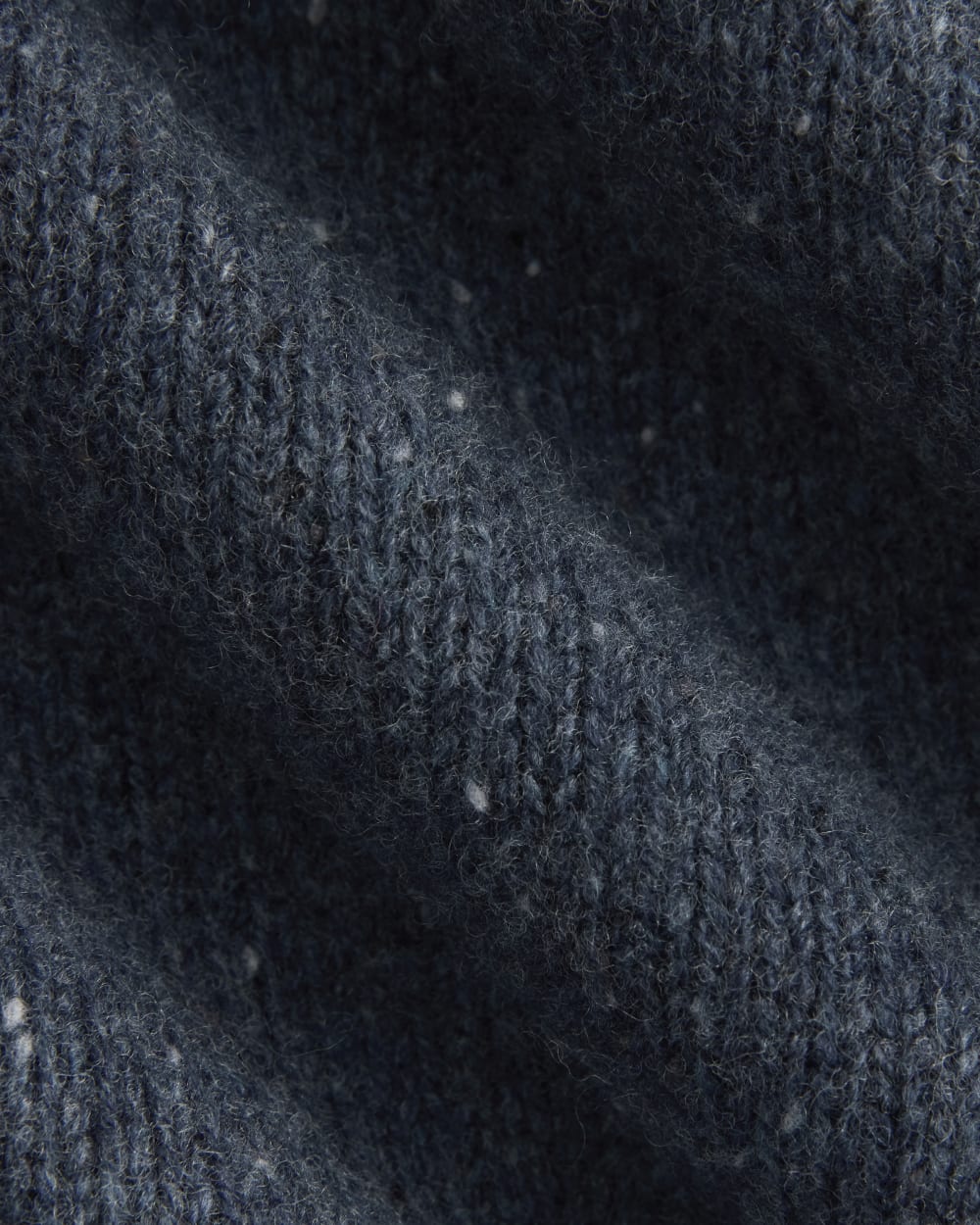 Cropped Boxy Crew in Luxe Merino | Heathered Blue Donegal