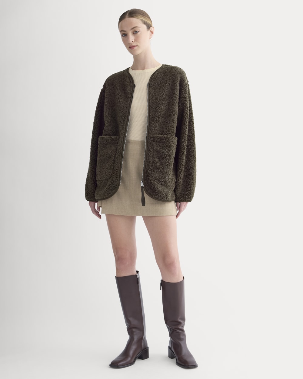 Reversible Teddy Jacket | Coffee Bean