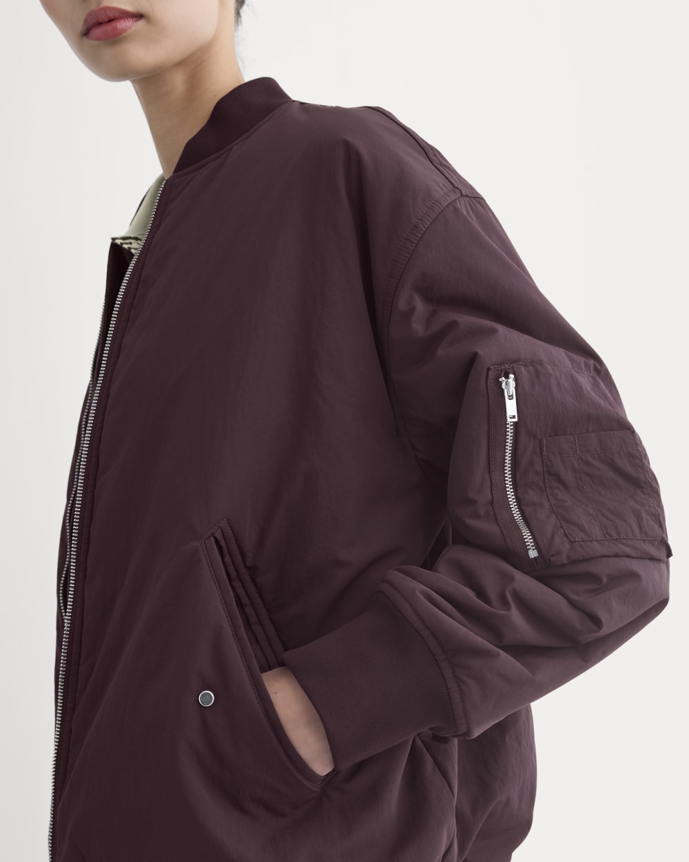 Renew Oversized Puffer Bomber | Deep Plum