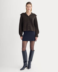 Fisherman Cardigan in Wool Cashmere | Americano Brown