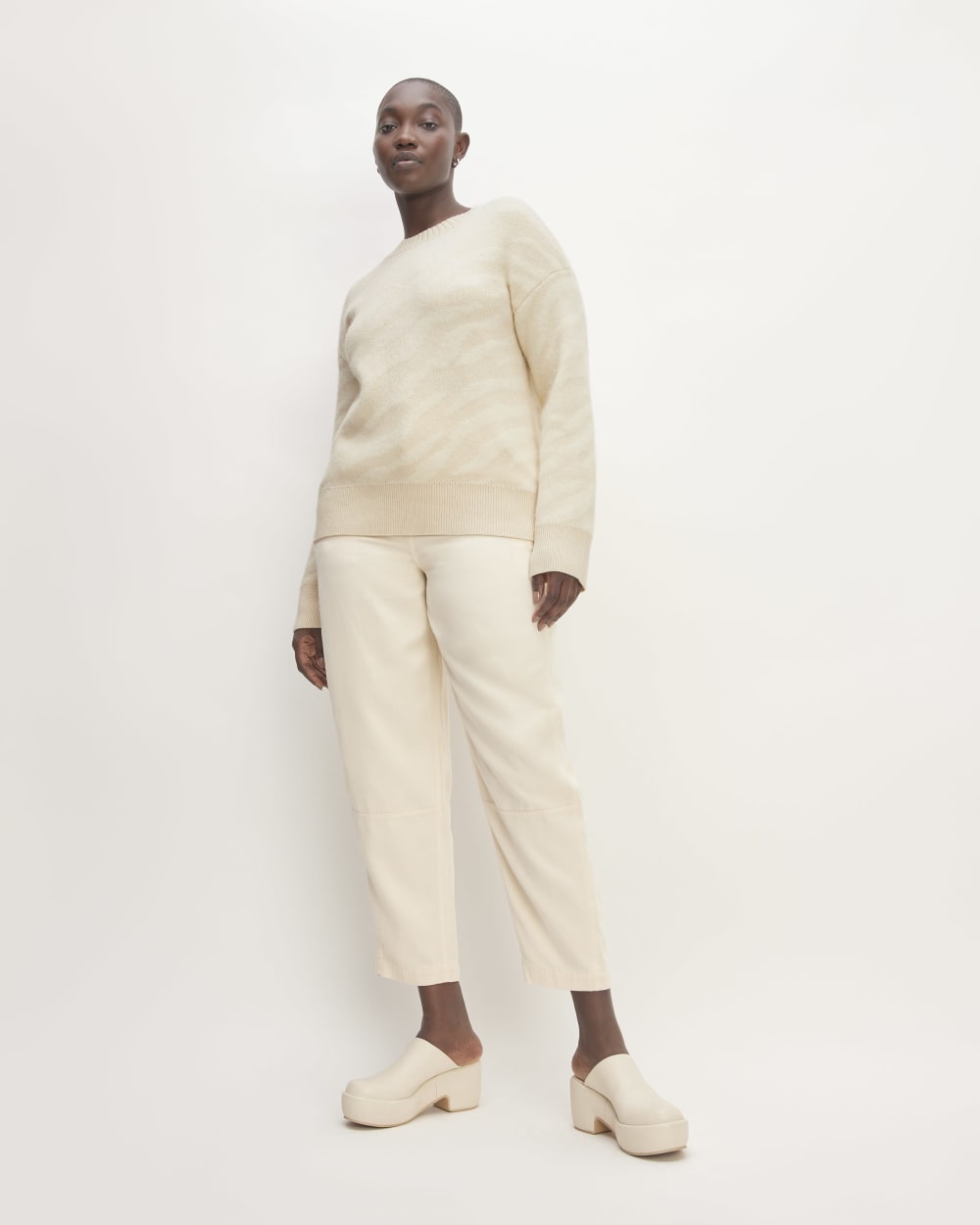 The Alpaca Tiger Jacquard Crewneck | Canvas / Snow