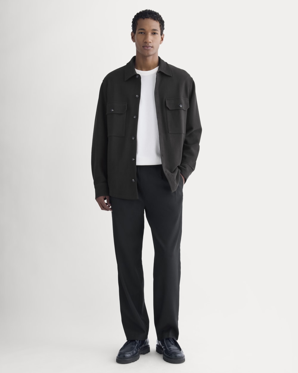 Relaxed Knit Utility Shirt | Black