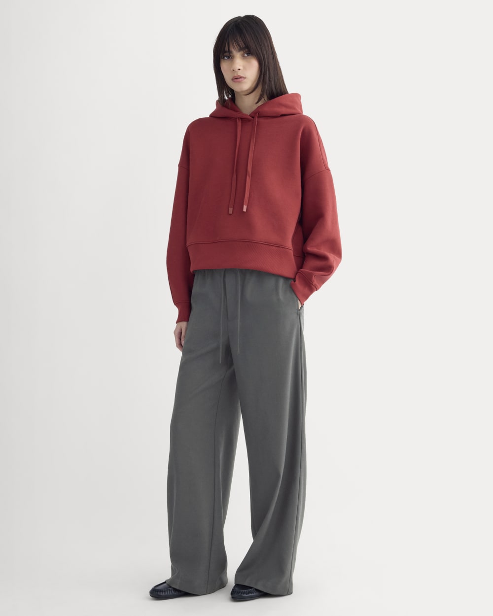 Cropped Luxe Fleece Hoodie | Merlot
