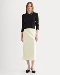 Slip Skirt in Silk Charmeuse | Bone