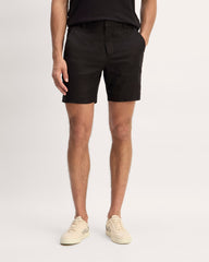 The 7 Linen Trouser Short | Black
