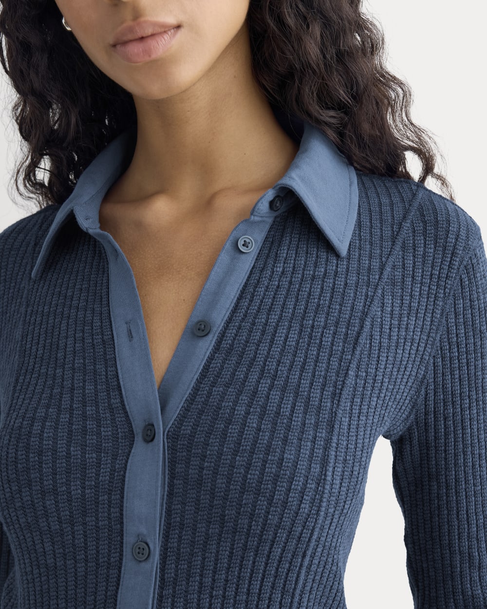 Cozy Rib Button-Up | Mood Indigo