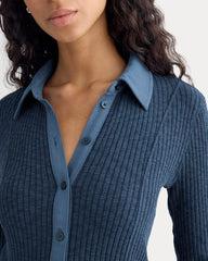 Cozy Rib Button-Up | Mood Indigo