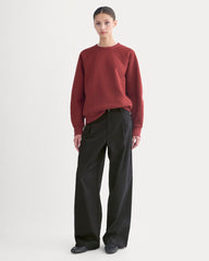 Luxe Fleece Raglan Crewneck | Merlot