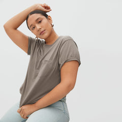 The Box-Cut Tee in Essential Cotton | Clay | Pocket