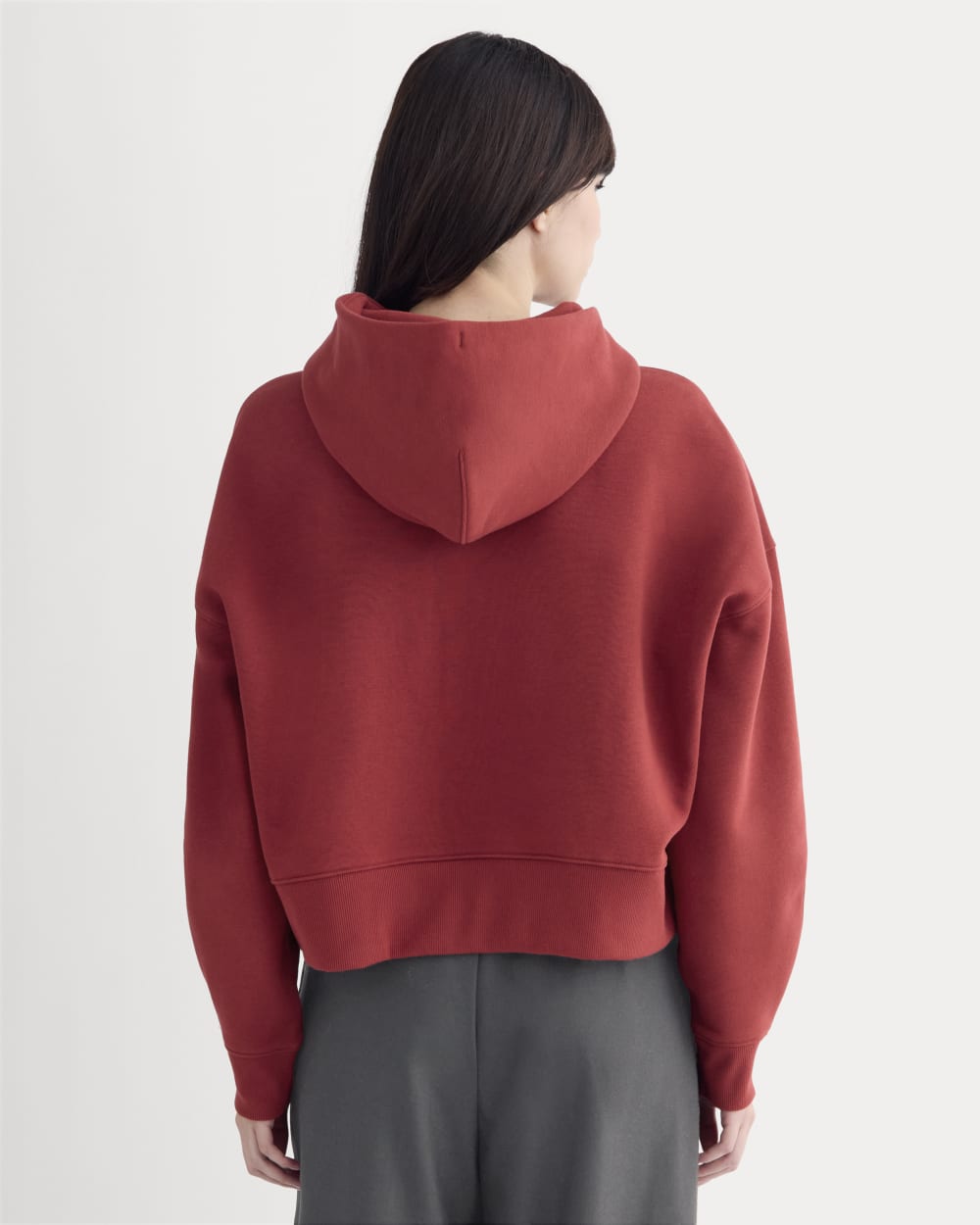 Cropped Luxe Fleece Hoodie | Merlot