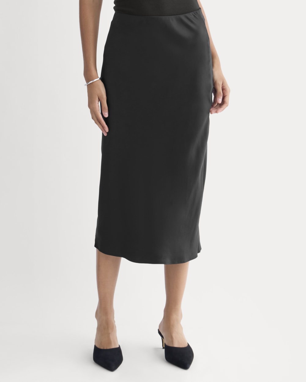Slip Skirt in Silk Charmeuse | Black