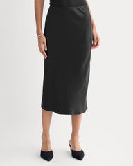 Slip Skirt in Silk Charmeuse | Black