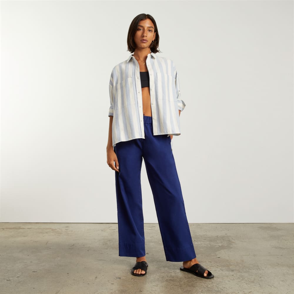 The Boxy Oxford | Blue / White