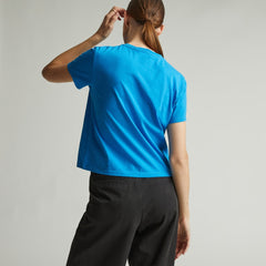 The Box-Cut Tee in Essential Cotton | Brilliant Blue | Pocket