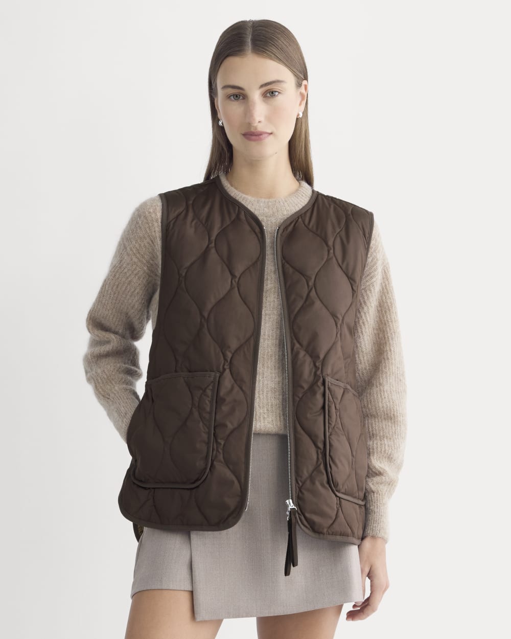 ReNew Quilted Vest | Coffee Bean