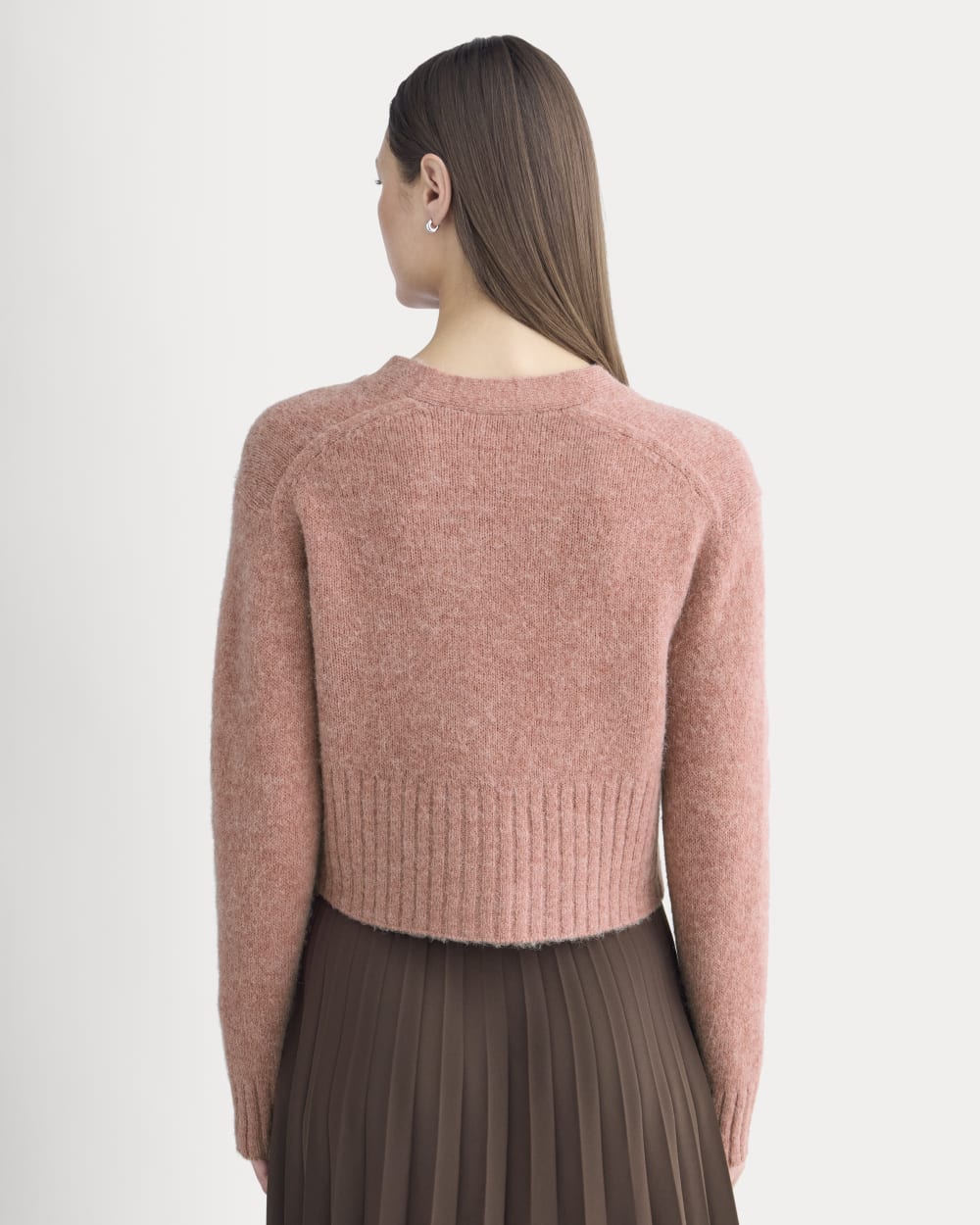 High V Cropped Cardigan in Alpaca | Heather Ash Rose