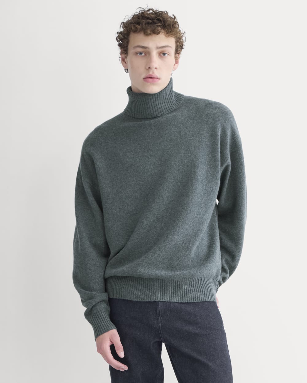 Luxe Merino Relaxed Turtleneck | Heather Midnight Navy