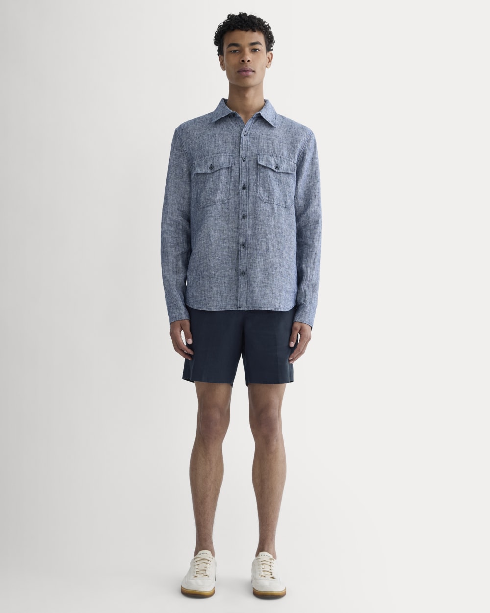 The 7 Linen Trouser Short | Navy