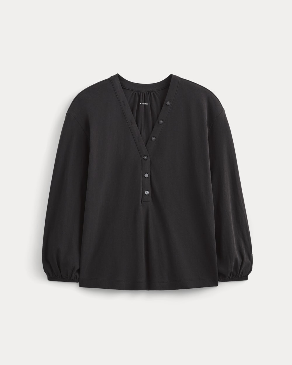 The Air V-Neck Henley | Black