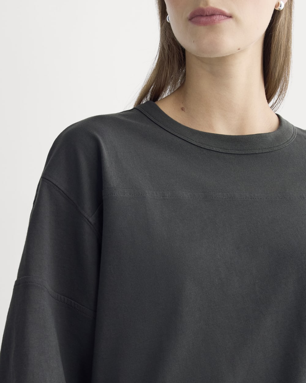 Oversized Varsity Tee in Essential Cotton | Washed Black