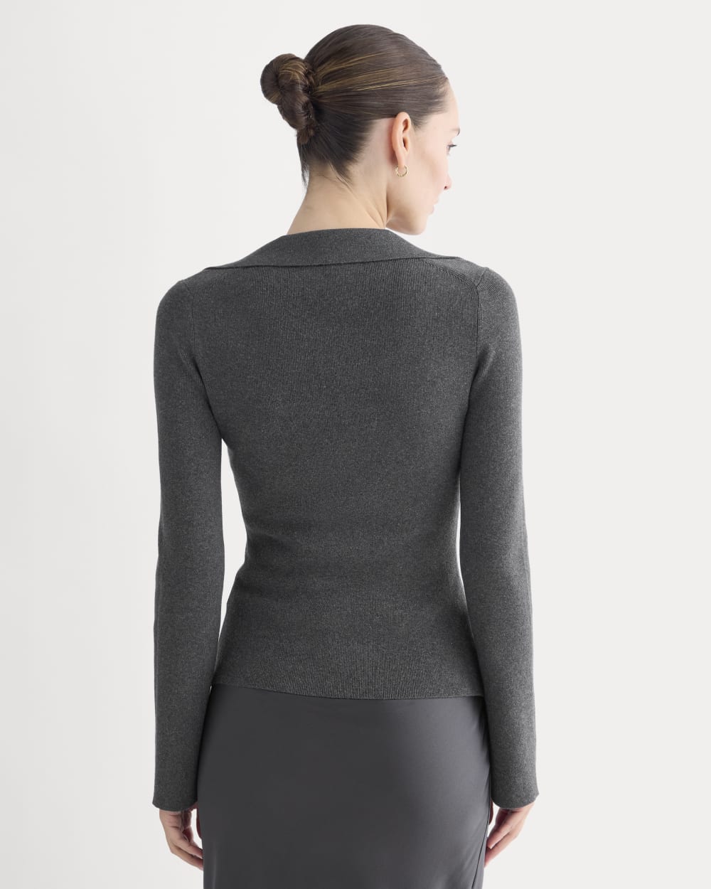 Knit Scoop-Neck Top | Heathered Soot