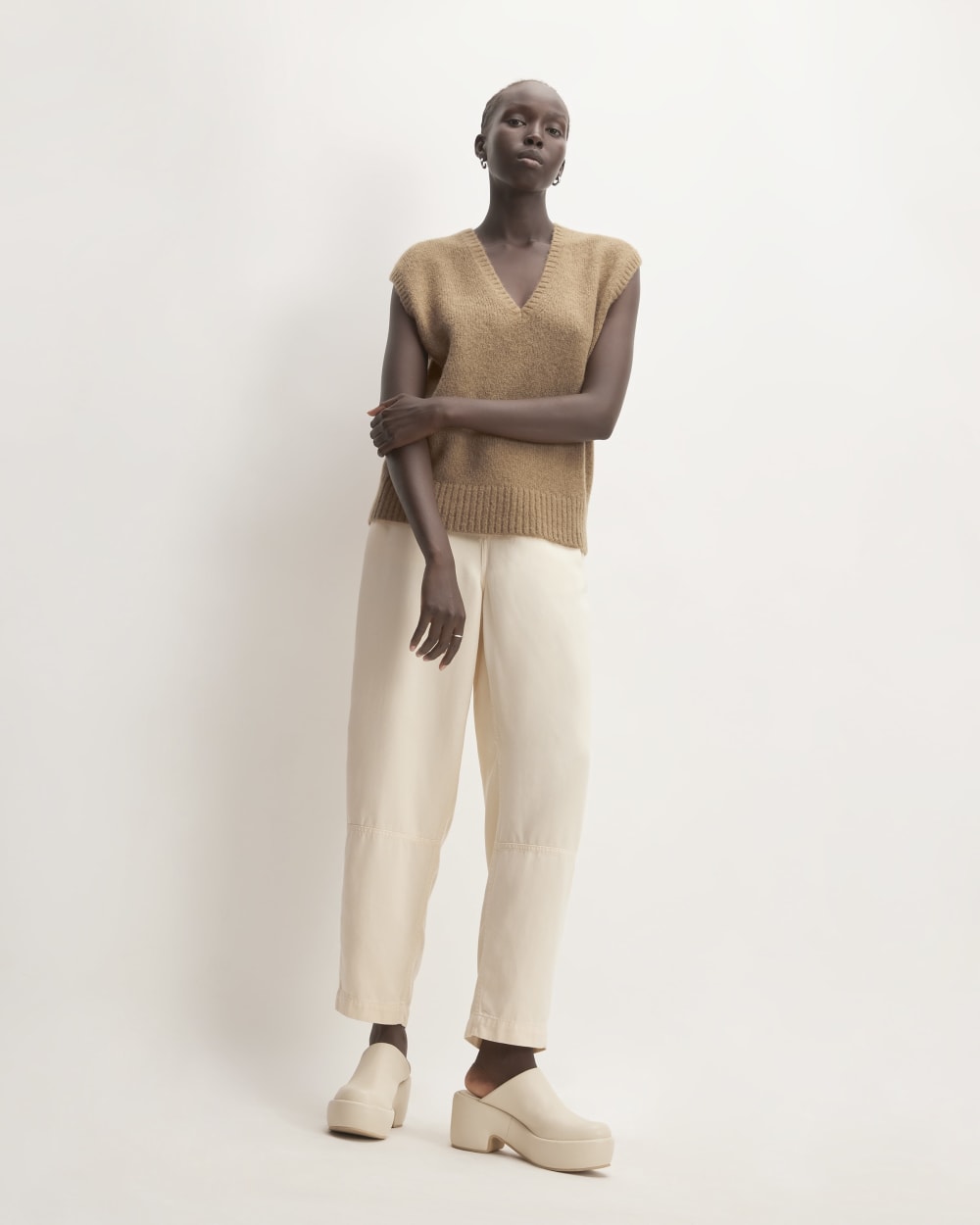 The Alpaca V-Neck Vest | Tiger's Eye