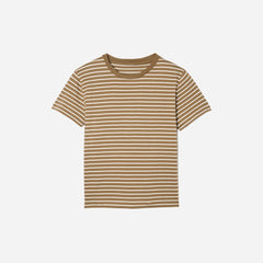 The Box-Cut Tee in Essential Cotton | Olive / Tan | No Pocket