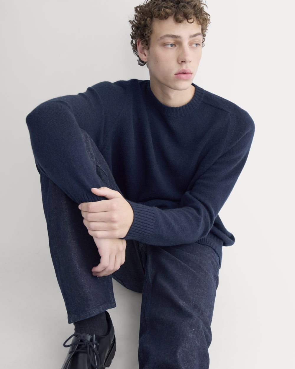 Midweight Cashmere Crew |  Navy