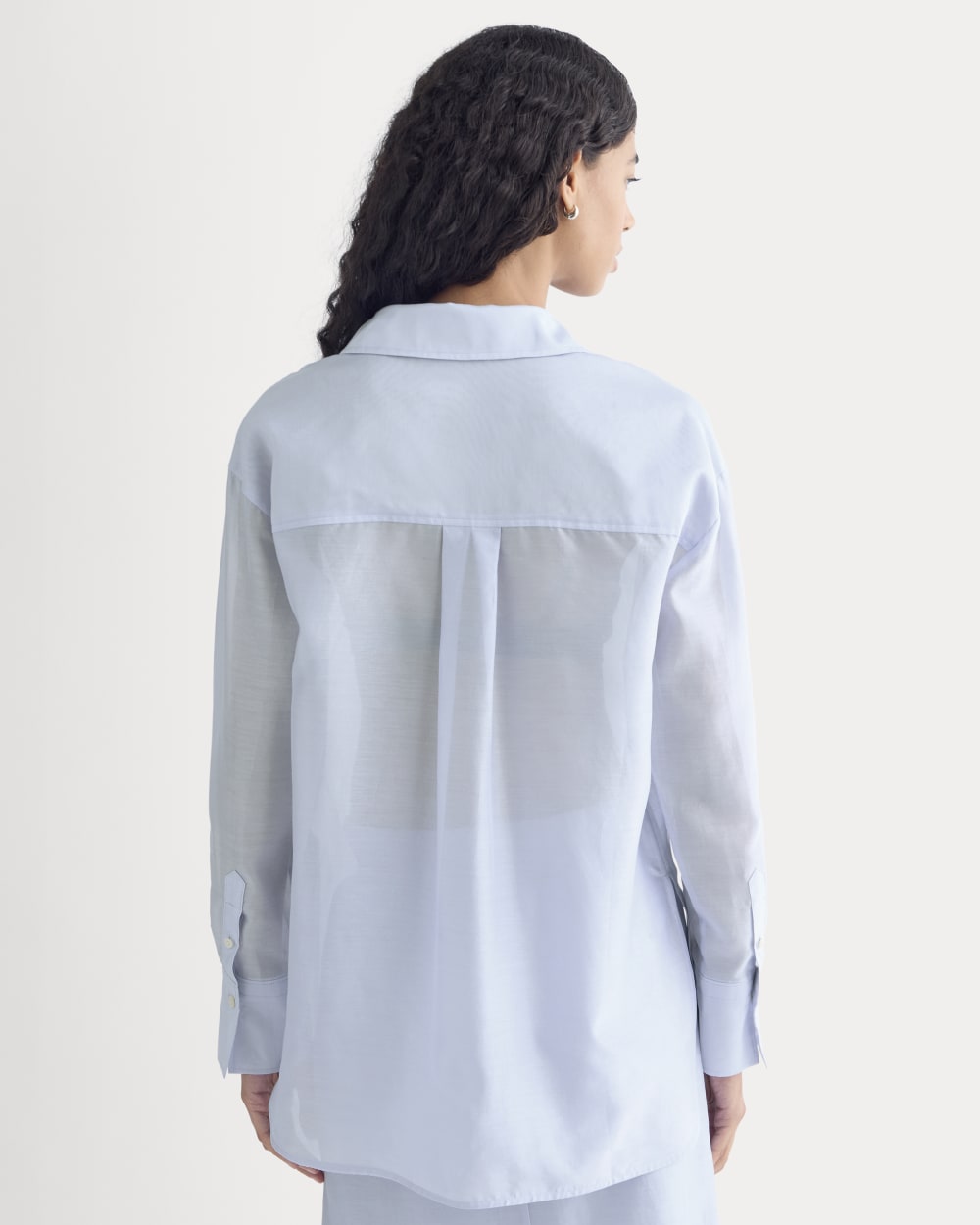 Oversized Shirt in Cotton-Silk Organza | Kentucky Blue