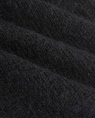 Plush Alpaca Scarf | Black/ Skyway