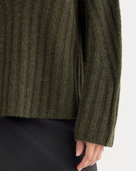 Funnel-Neck Sweater in Wool Cashmere | Heather Beech