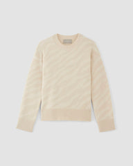 The Alpaca Tiger Jacquard Crewneck | Canvas / Snow