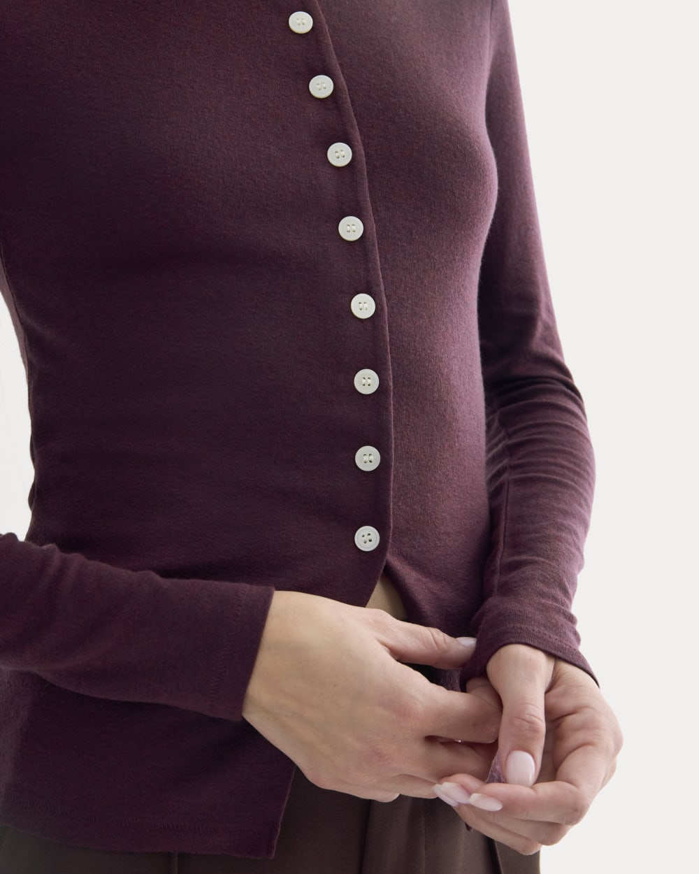 Button-Up Top in Butterluxe | Deep Plum