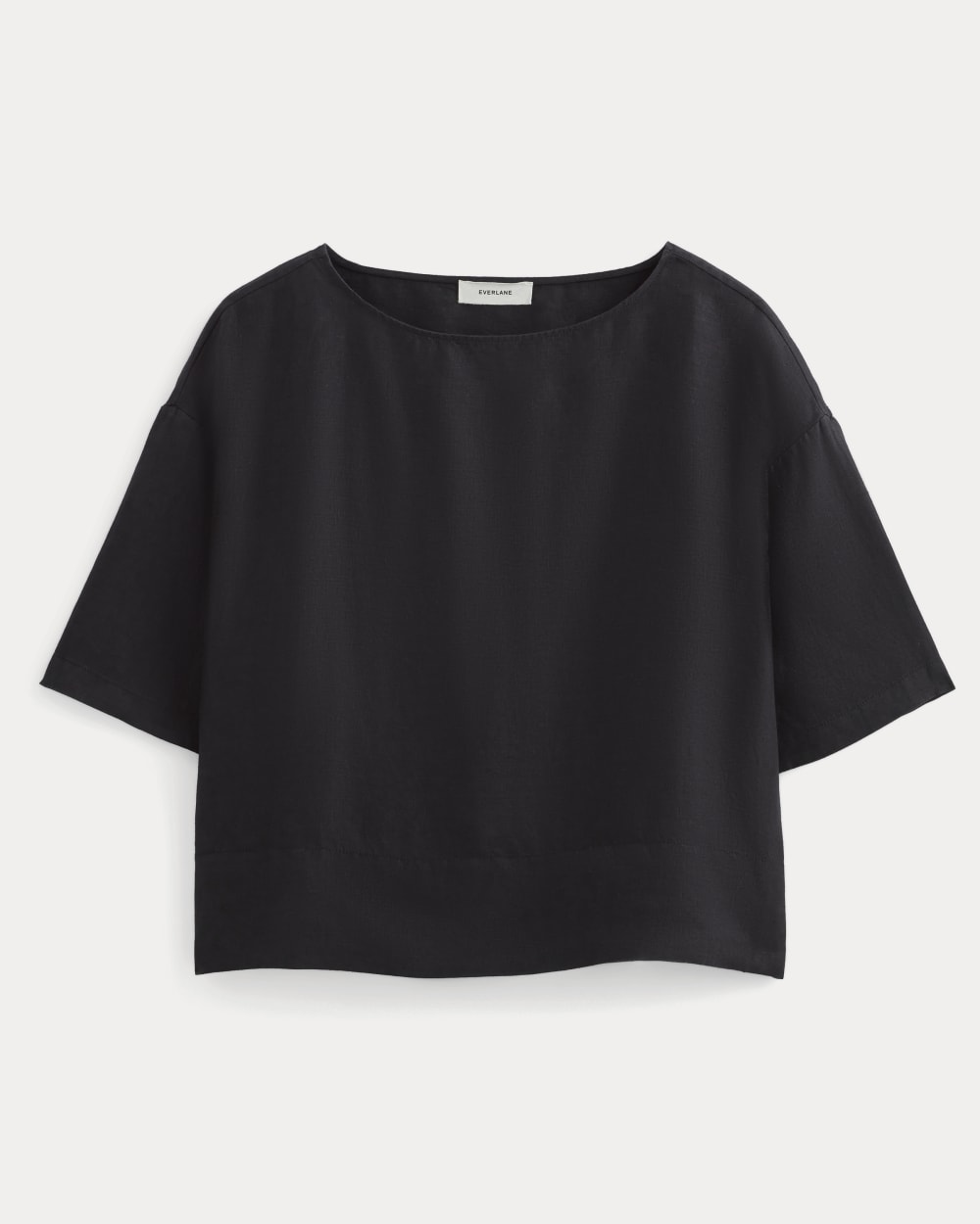 The Boatneck Top in Linen | Black